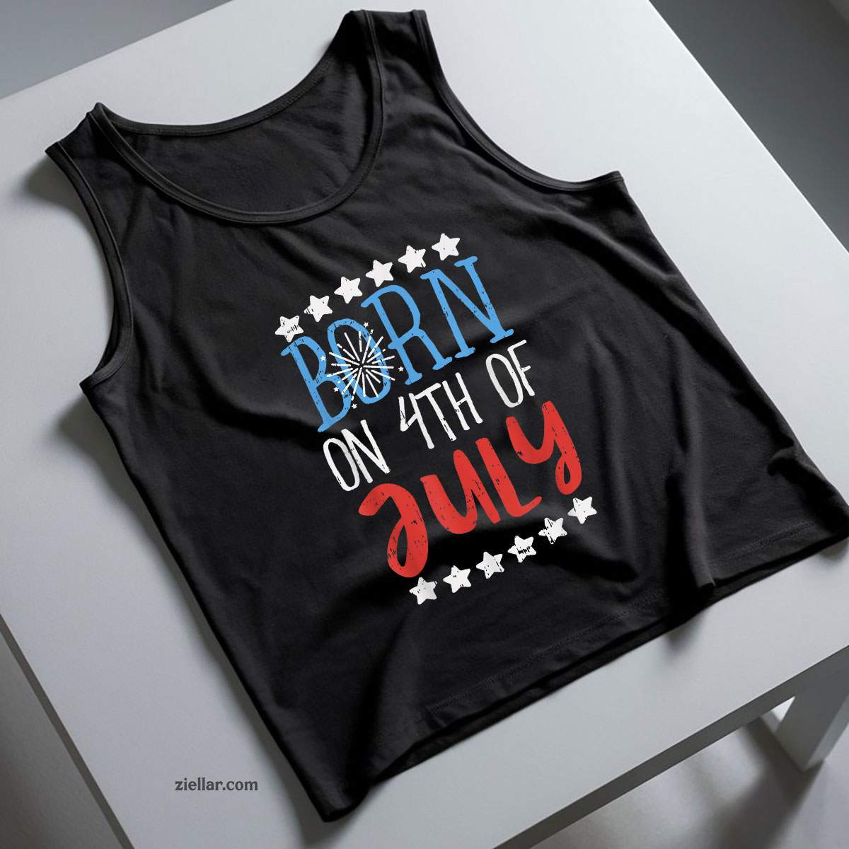 Born On 4th Of July Independence Day Birthday Gift American Tank Top Shirt