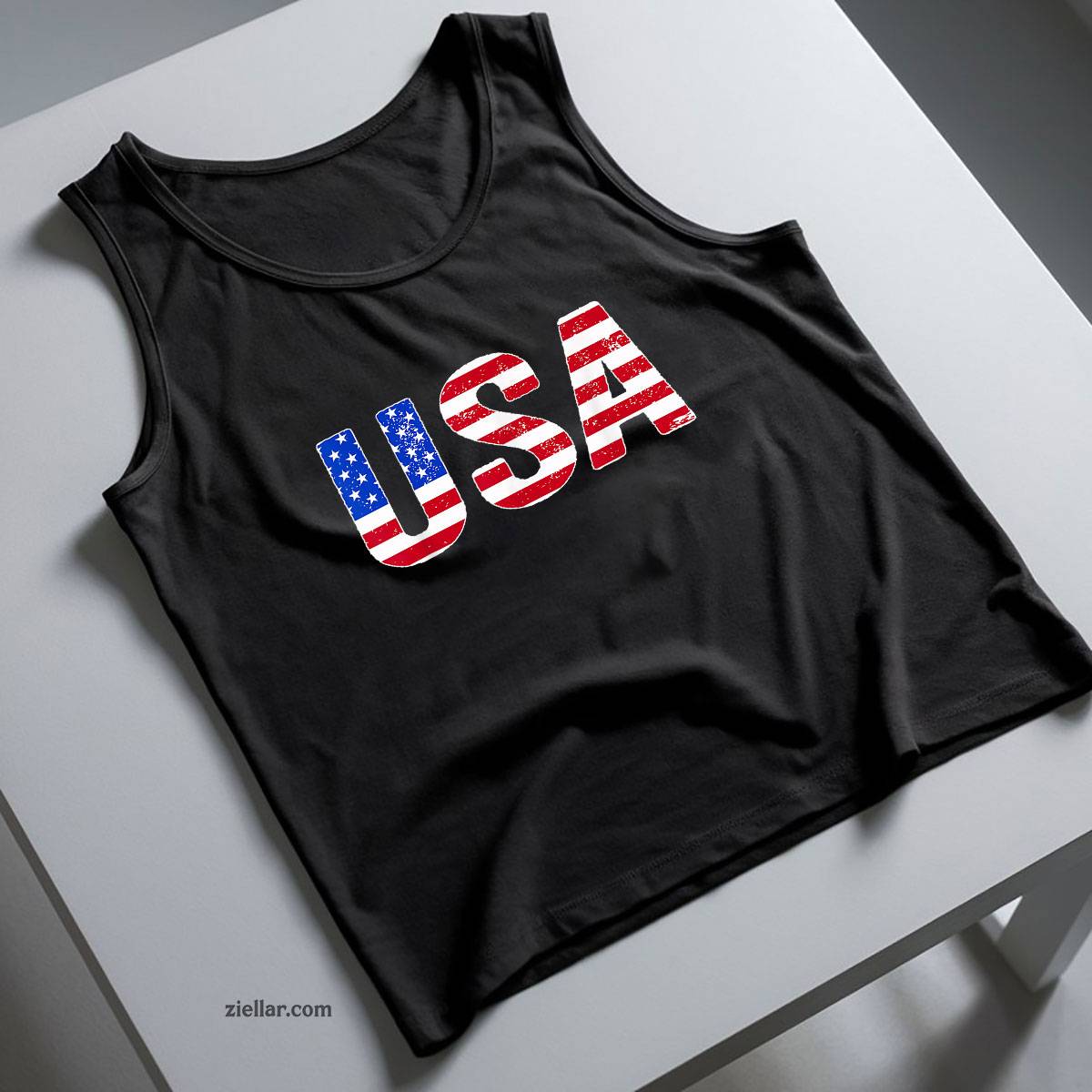 USA T Shirt Patriotic American Flag Men Women Kids July 4th Tank Top Shirt