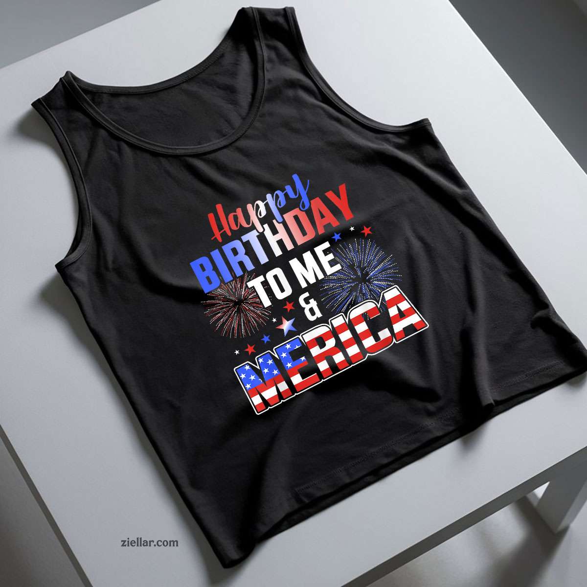 Happy birthday to me and merica with US flag 4th of July Tank Top Shirt