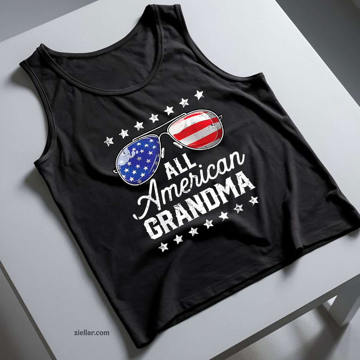 All American Grandma 4th of July Family Matching Sunglasses Tank Top Shirt