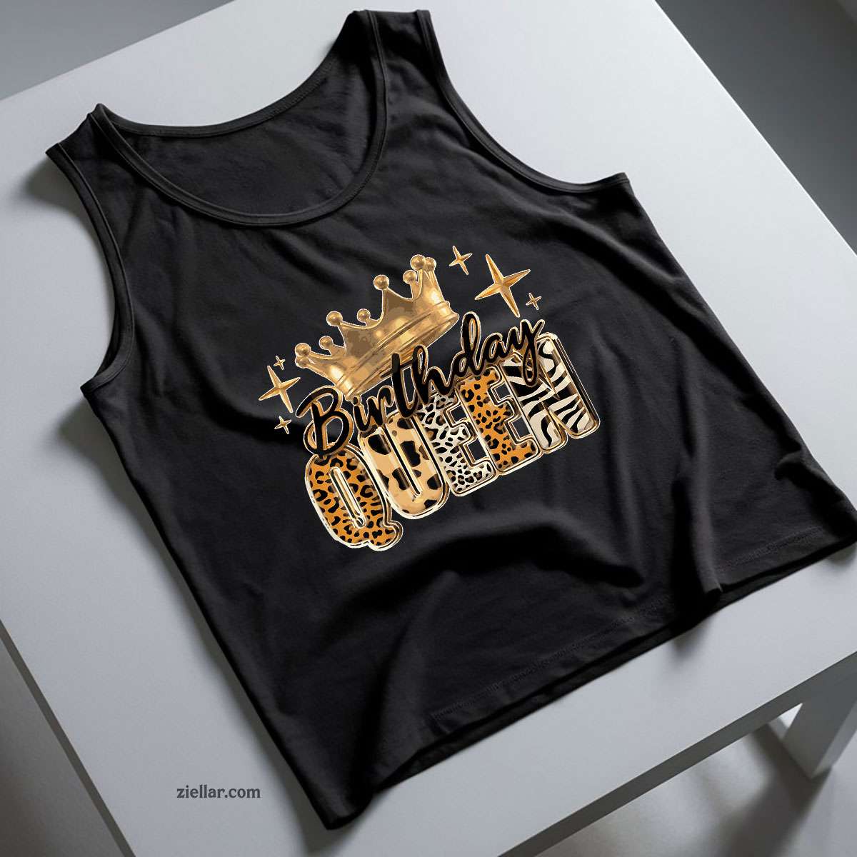 Birthday Queen Golden Crown American Afro Girls Women party Tank Top Shirt