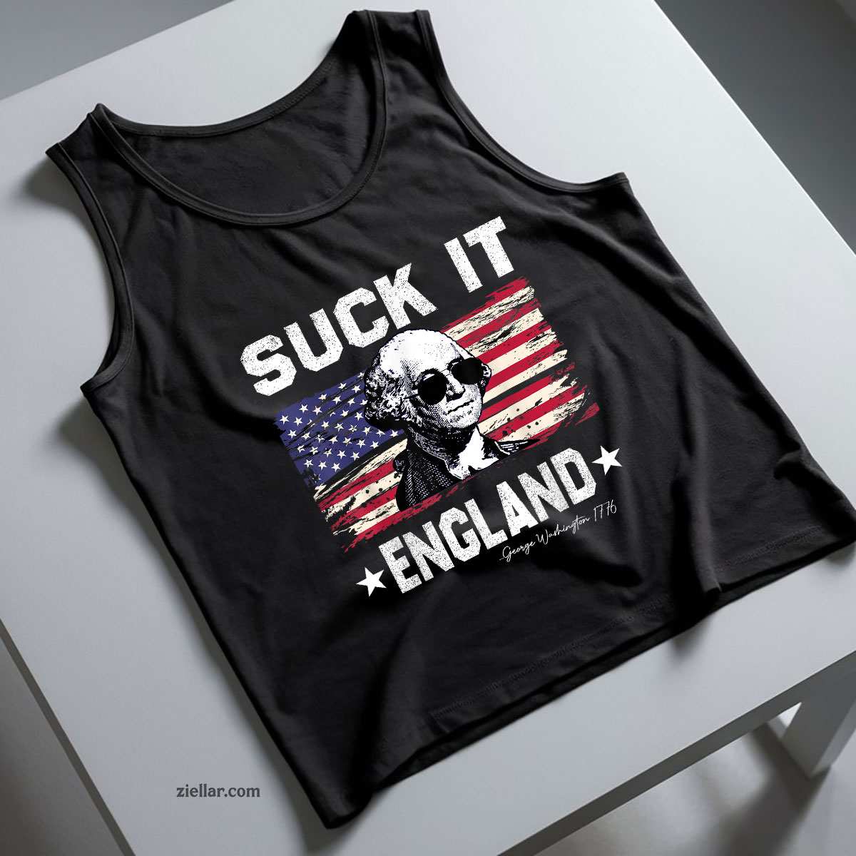 Suck It England Funny 4th of July George Washington 1776 Tank Top Shirt Tee for Men Women Unisex