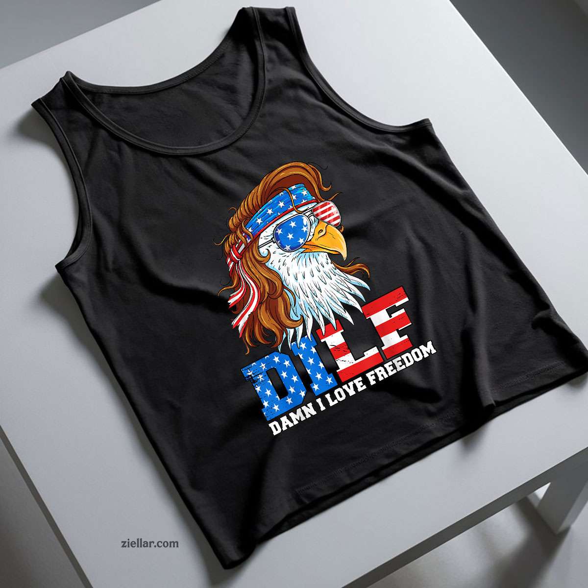 DILF Damn I Love Freedom Eagle Funny Patriotic 4th Of July Tank Top Shirt Tee for Men Women Unisex