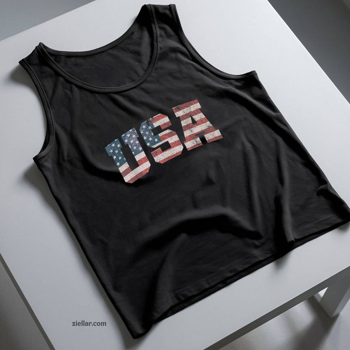 USA US Flag Patriotic 4th of July America Tank Top Shirt Tee for Men Women Unisex