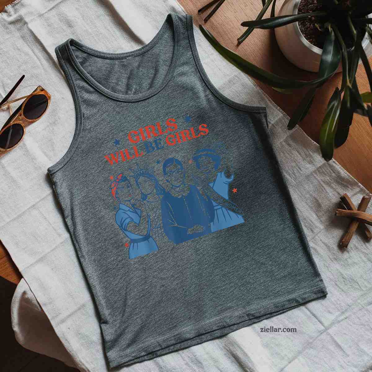 Girl Will Be Patriotic Feminist 4th Of July USA Women Tank Top Shirt Tee