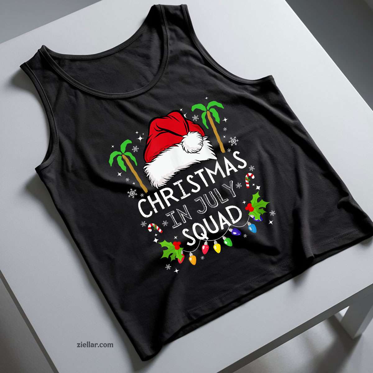 Christmas In July Squad Funny Summer Xmas Men Women Tank Top Shirt Funny Christmas in July Tee and Tank Top Shirt for Men Women Adults Limited Edition