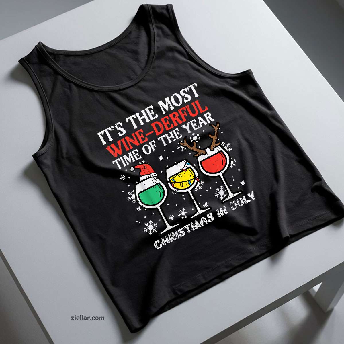 Christmas In July Most Winederful Time Funny Xmas Mom Women Tank Top Shirt Funny Christmas in July Tee and Tank Top Shirt for Men Women Adults