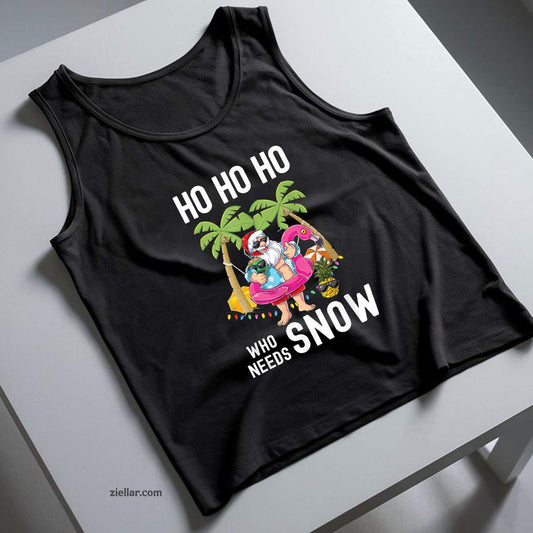 Christmas Palm Tree Santa Surfing Summer Beach Vacation Tank Top Shirt Funny Christmas in July Tee and Tank Top Shirt for Men Women Adults