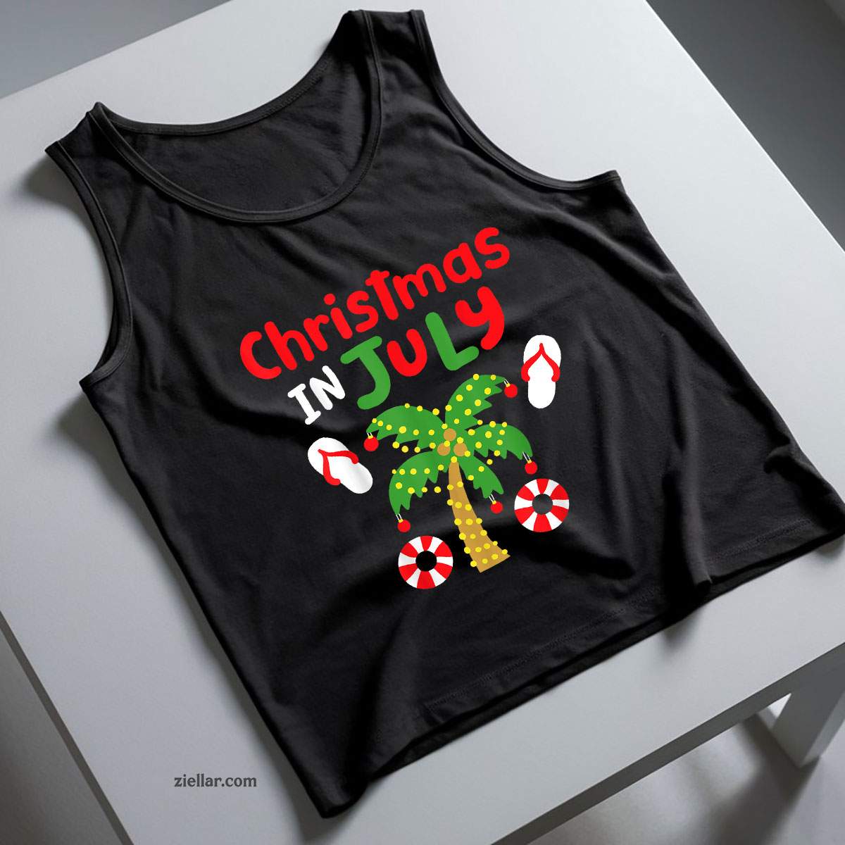 Christmas in July Funny Summer Xmas Men Women Tank Top Shirt Funny Christmas in July Tee and Tank Top Shirt for Men Women Adults