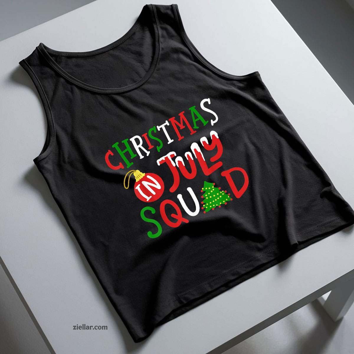 Christmas in July Squad Funny Merry Xmas Men Women Tank Top Shirt Funny Christmas in July Tee and Tank Top Shirt for Men Women Adults