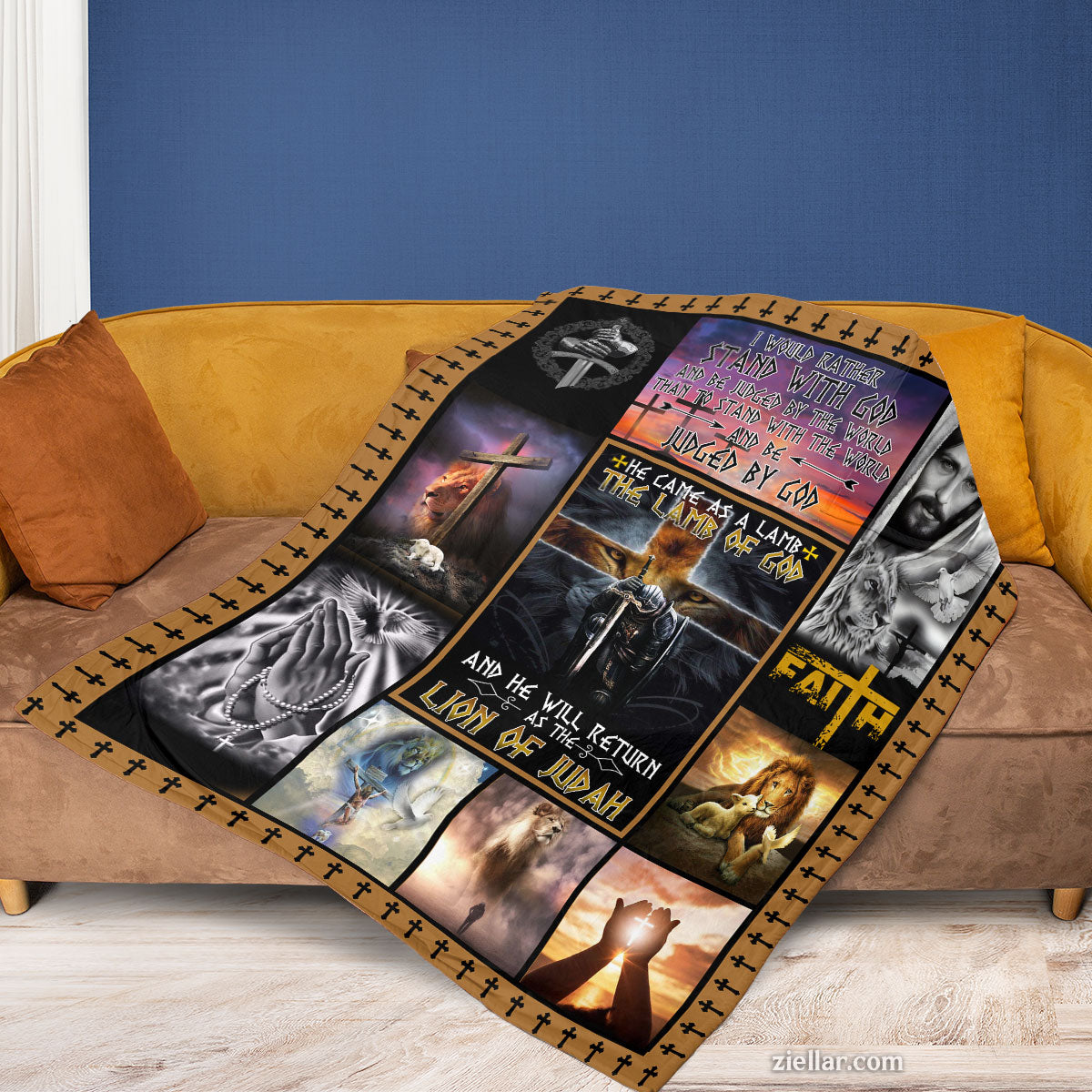 Christian Faith Quilt Blanket, Fleece Blanket with Crosses, Bible Verses and Jesus Images