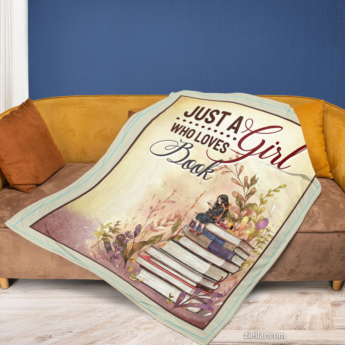 Just A Girl Who Loves Books Quilt Blanket, Fleece Blanket Gift for Readers, Personalized Design