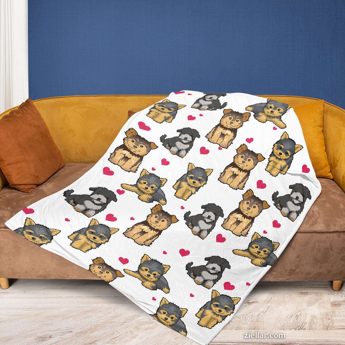 Cute Puppies Cartoon Pattern Quilt Blanket, Fleece Blanket Gift for Dog Lovers and Kids