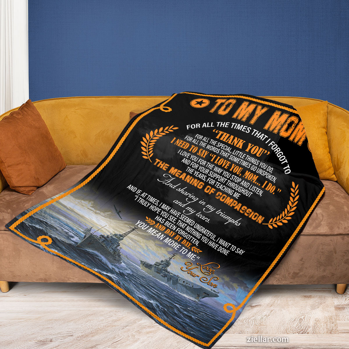 To My Mom Quilt Blanket, Fleece Blanket Gift with Heartfelt Thank You Message, Custome Name