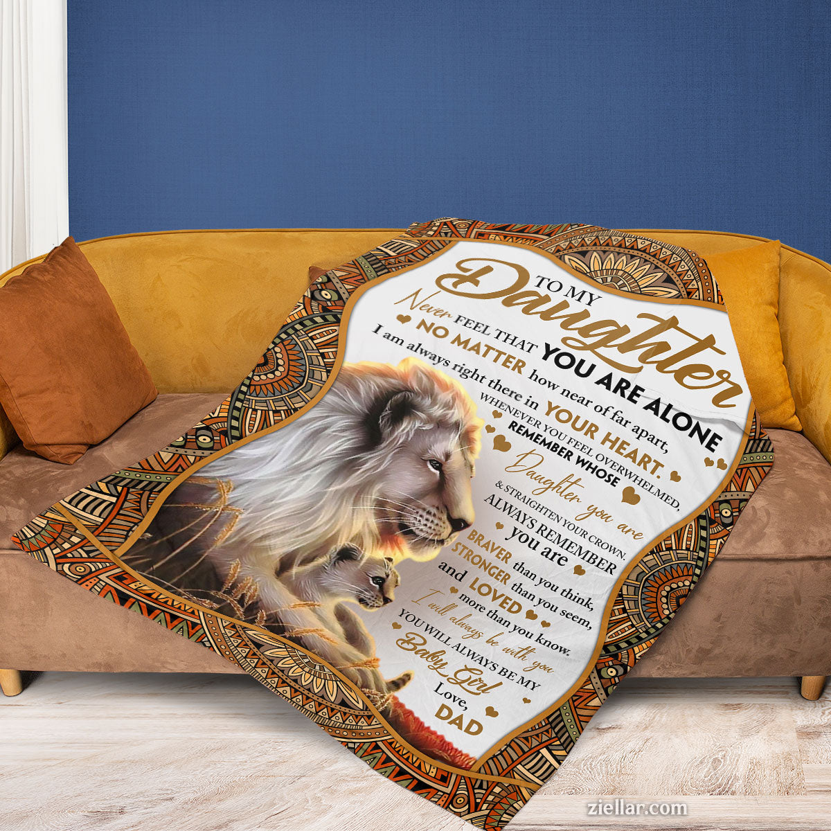 To My Daughter Collie Dog Quilt Blanket, Fleece Blanket Gift from Dad, Custome Name Option