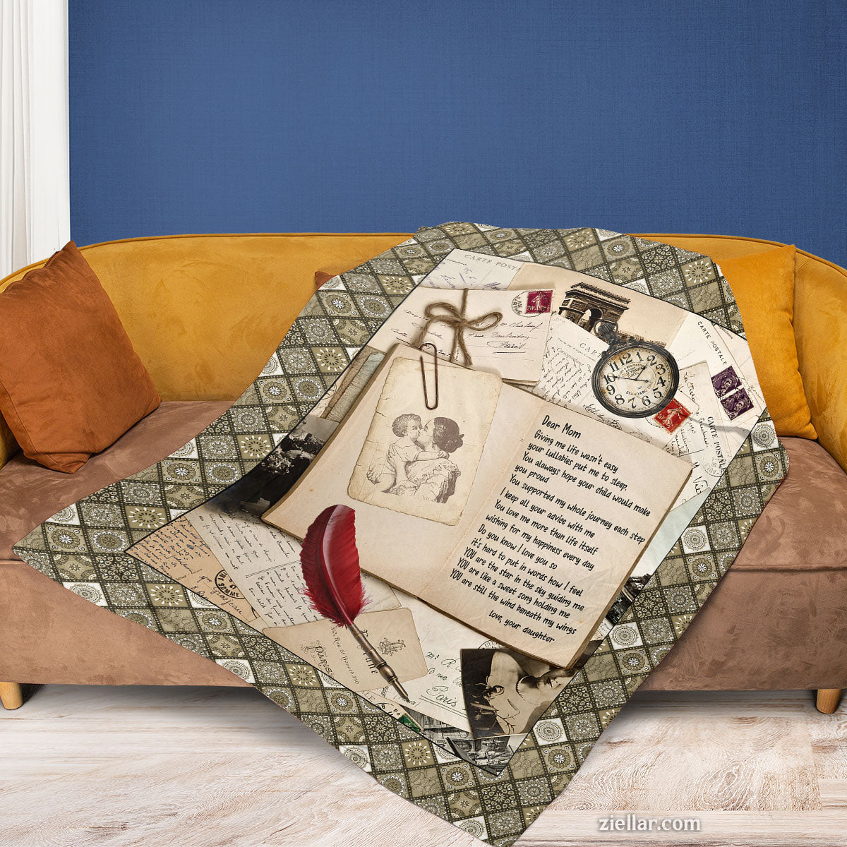 To My Grandson Quilt Blanket, Fleece Blanket Gift with Sports, Courage Quotes and Love, Custome Name