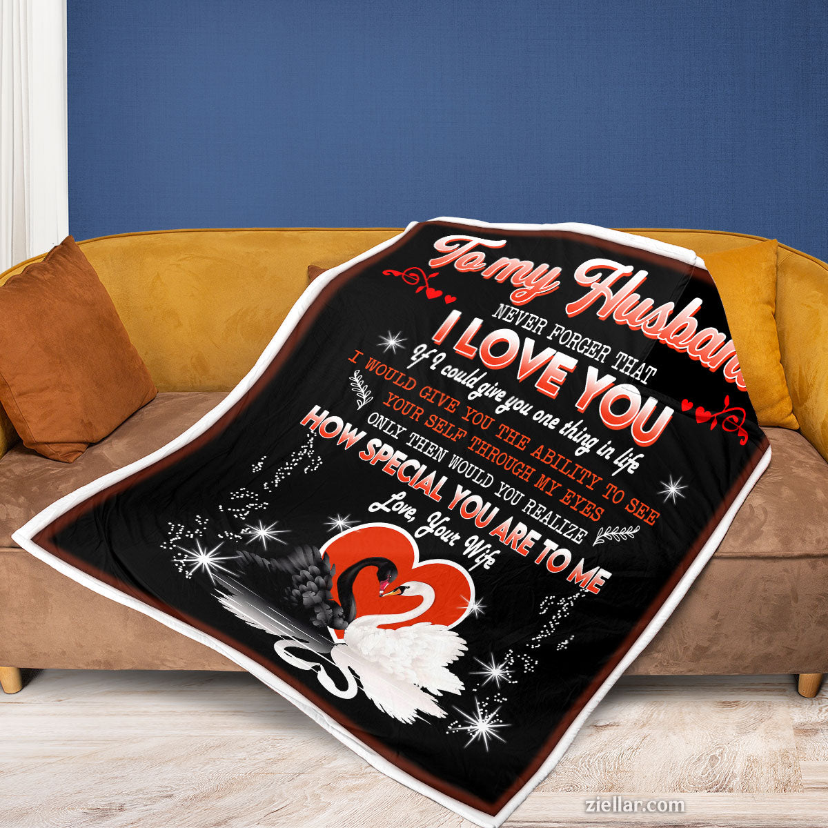 To My Husband Quilt Blanket, Fleece Blanket Romantic Gift from Wife, Custome Name Option
