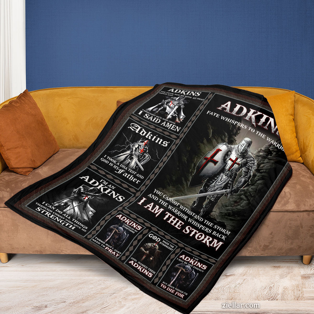 Military Veteran Quilt Blanket, Fleece Blanket Patriotic Soldier Pride Design for Men