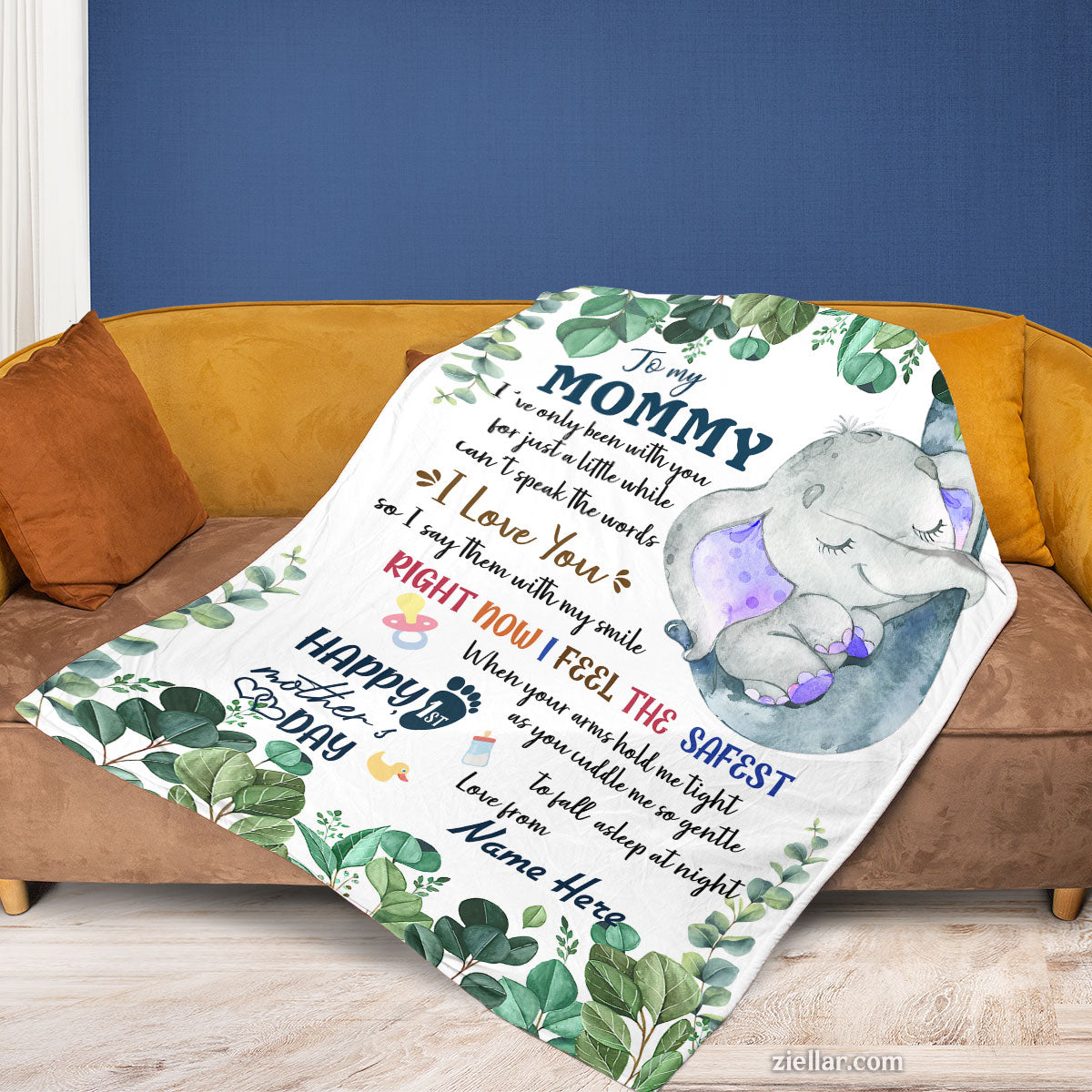 To My Mommy Quilt Blanket, Fleece Blanket Personalized Gift from Daughter or Son
