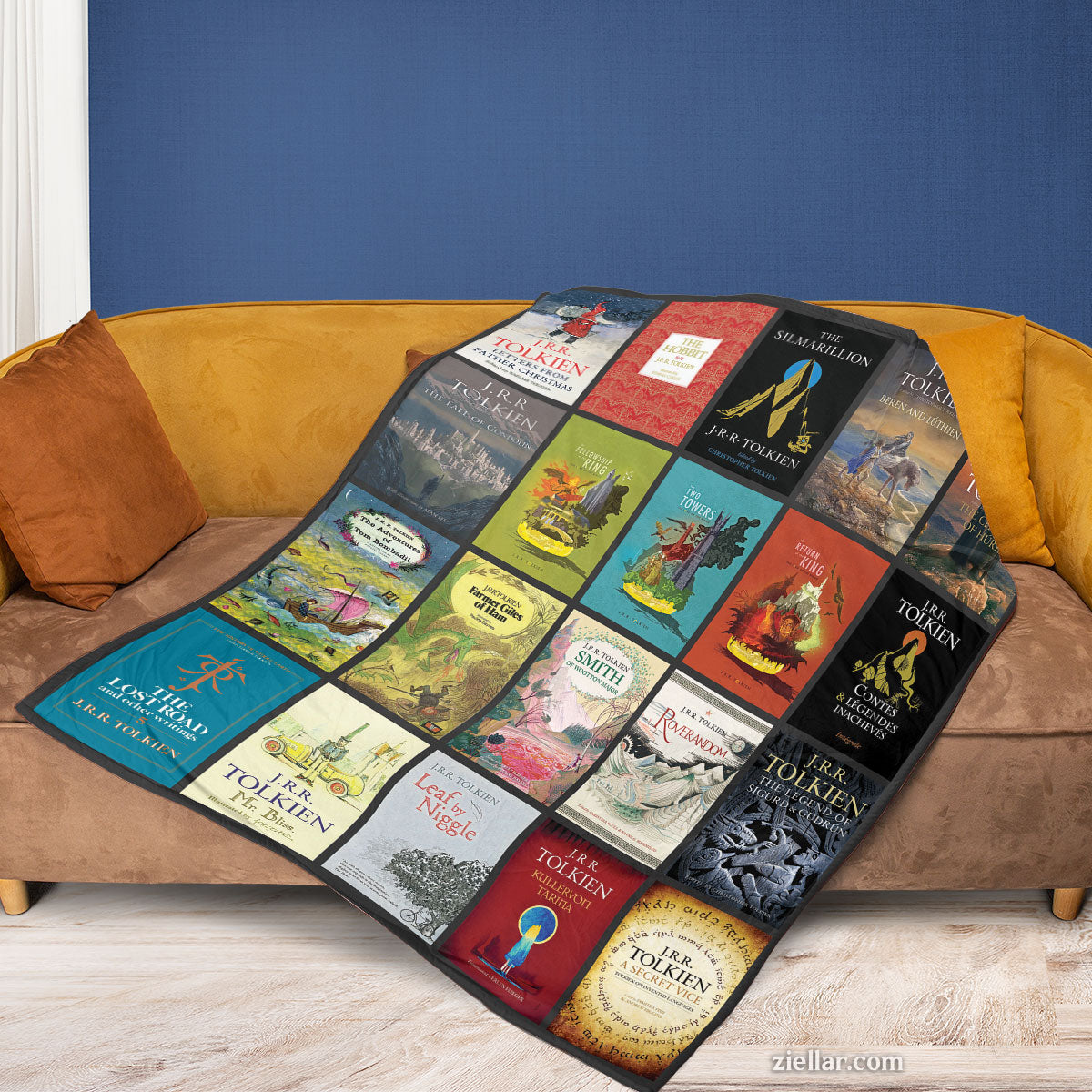 Classic Book Covers Quilt Blanket, Fleece Blanket Literature Lovers Library Home Decor