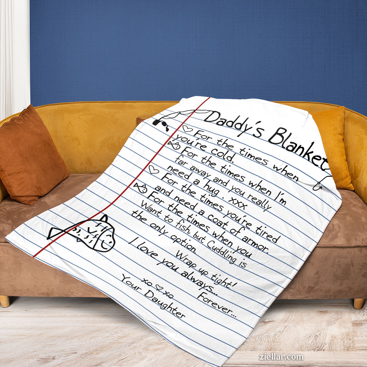 Daddy’s Blanket Quilt Blanket, Fleece Blanket Letter Design Gift from Daughter to Dad