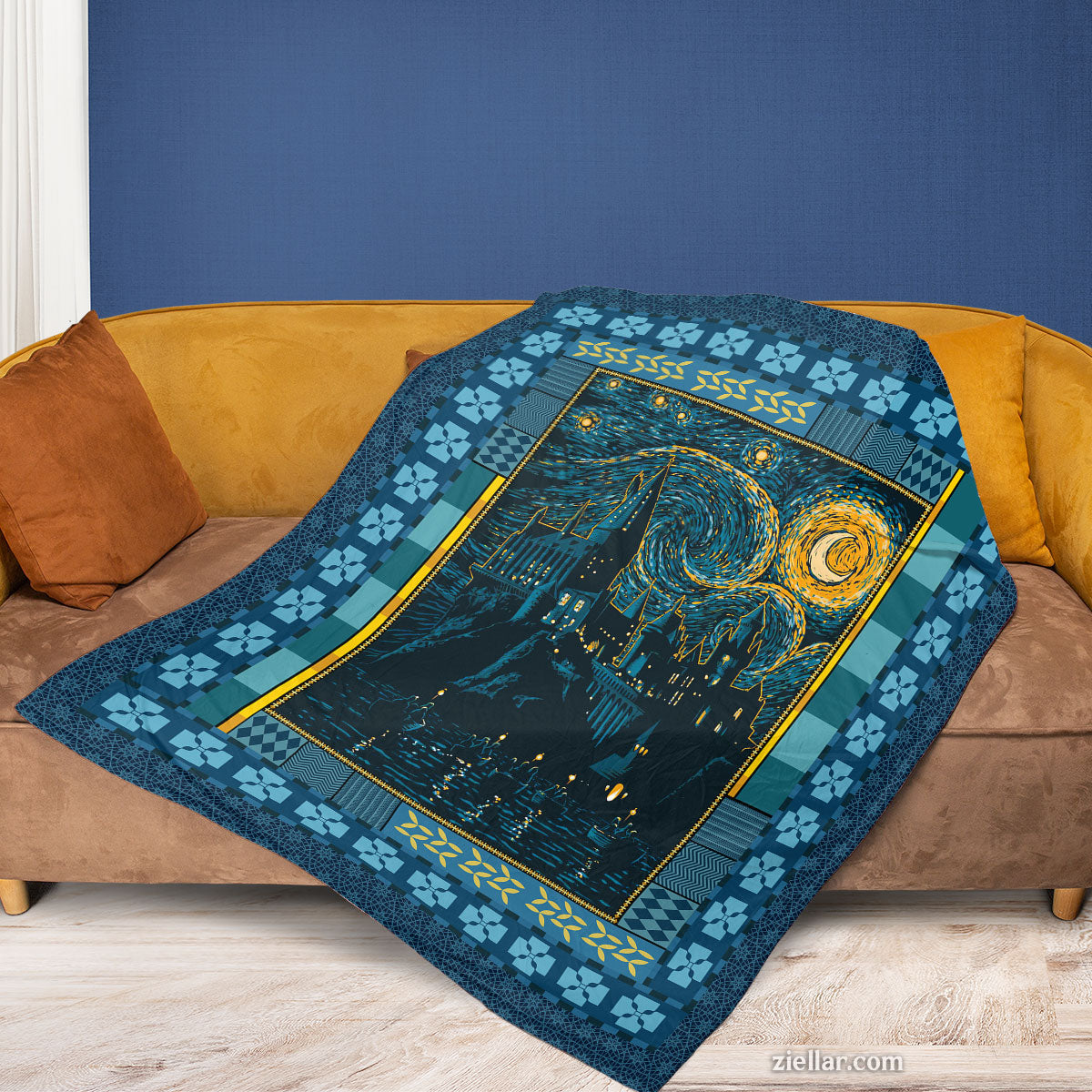 Elephant and Sunflower Quilt Blanket, Fleece Blanket Gift for Niece, Custome Name Option