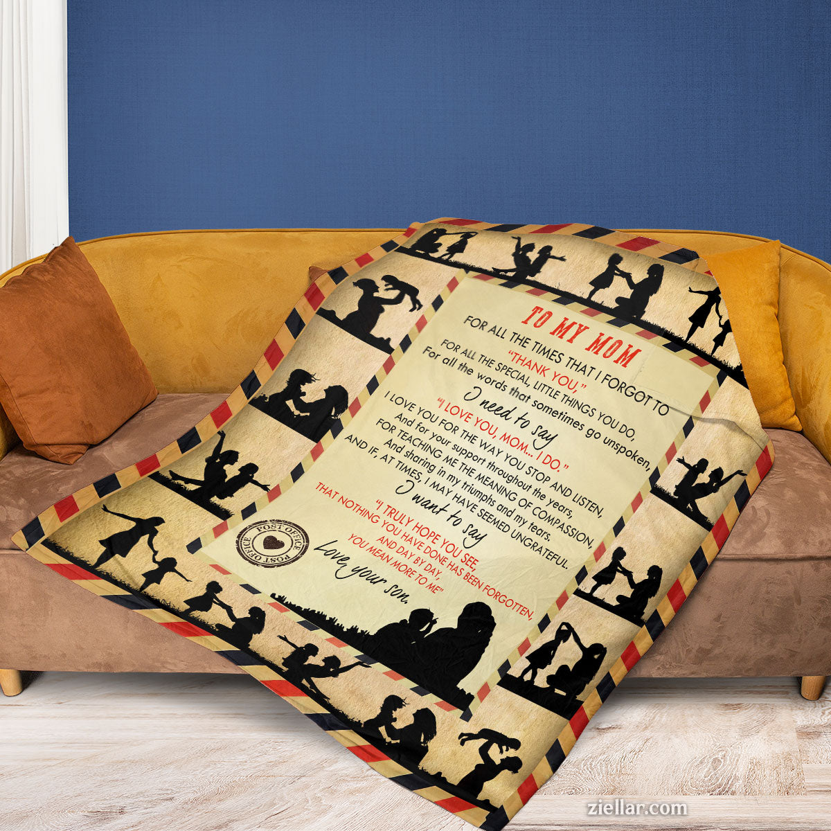 To My Him Quilt Blanket, Fleece Blanket Romantic Letter-Style Gift, Personalized