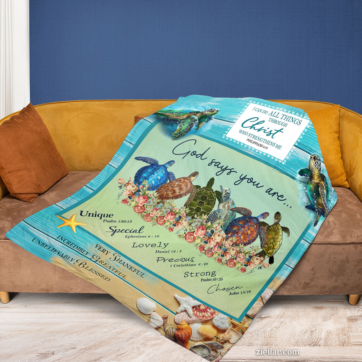 Christian Quilt Blanket, Fleece Blanket with Colorful Birds and Religious Encouragement