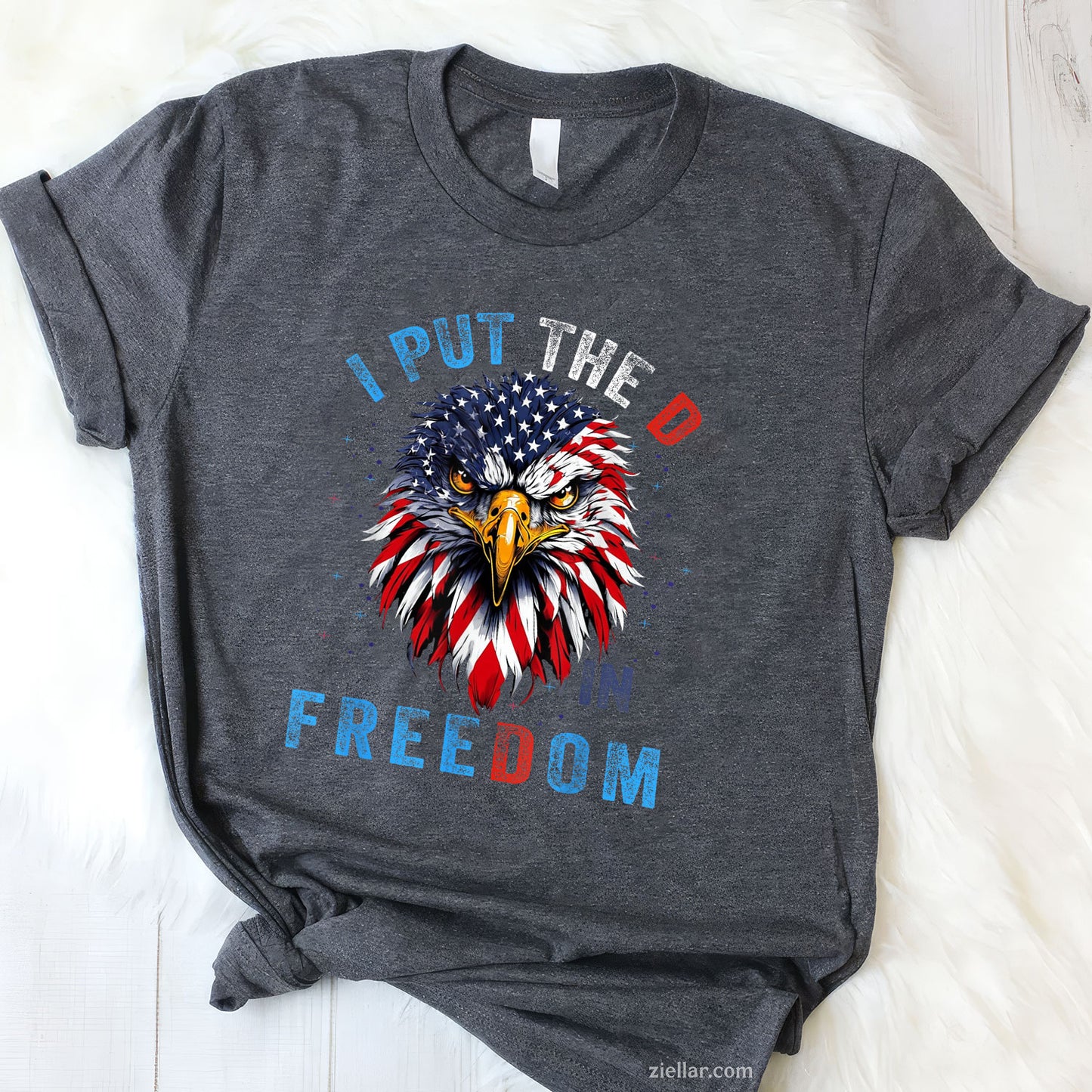 I Put The D In Freedom 4th of July Tee and T-Shirt, Funny Patriotic 4th of July USA Freedom T-Shirt for Adults