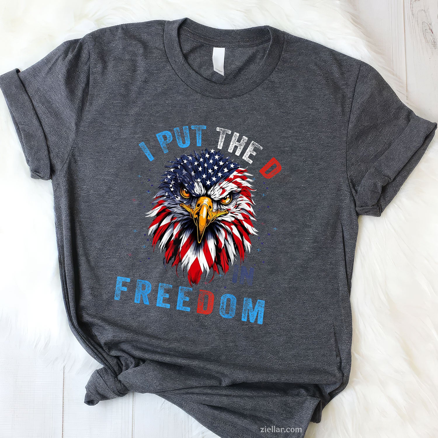I Put The D In Freedom 4th of July Tee and T-Shirt, Funny Patriotic 4th of July USA Freedom T-Shirt for Adults