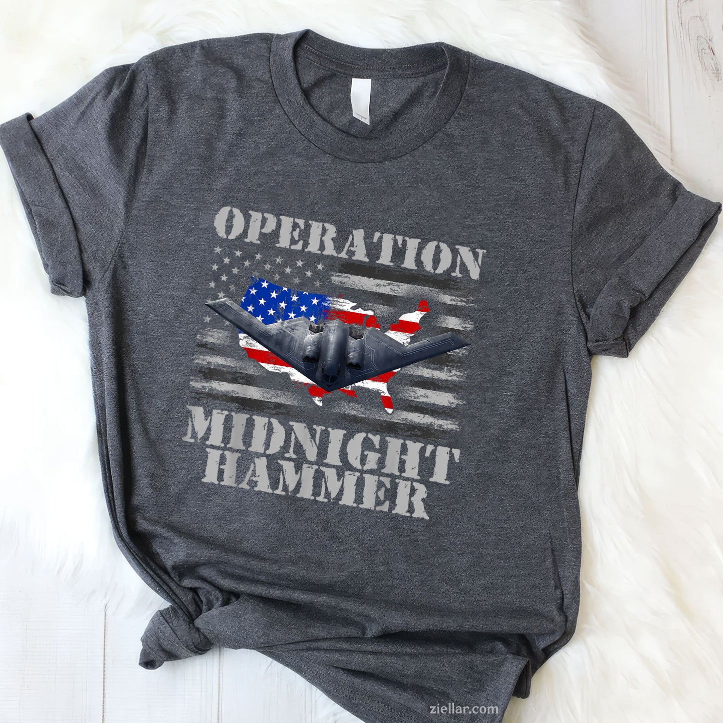 B-2 Stealth Jet Shirt Operation Midnight Hammer Tee and T-Shirt, Military Jet Tactical Midnight Hammer T-Shirt for Adults