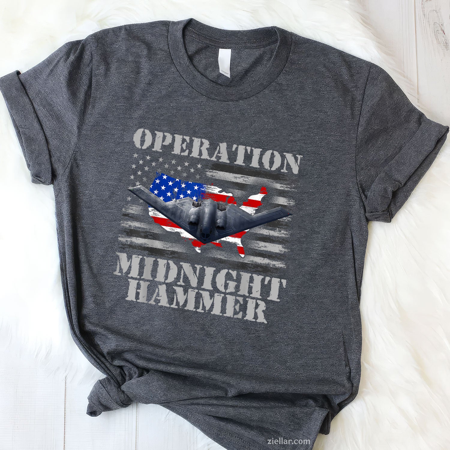 B-2 Stealth Jet Shirt Operation Midnight Hammer Tee and T-Shirt, Military Jet Tactical Midnight Hammer T-Shirt for Adults