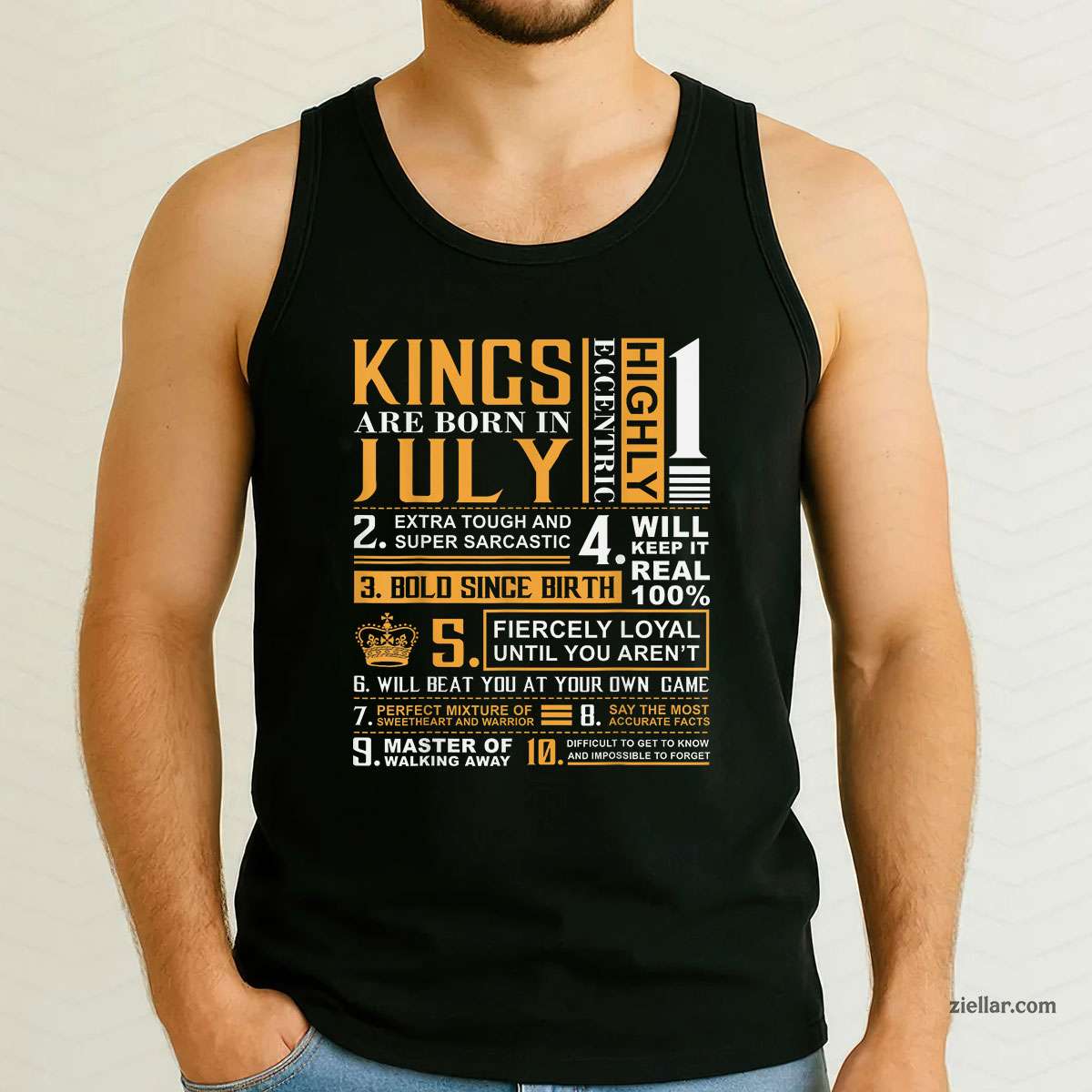 Birthday Gifts - Kings are Born In July Tank Top Shirt, Patriotic USA Independence Day Gift