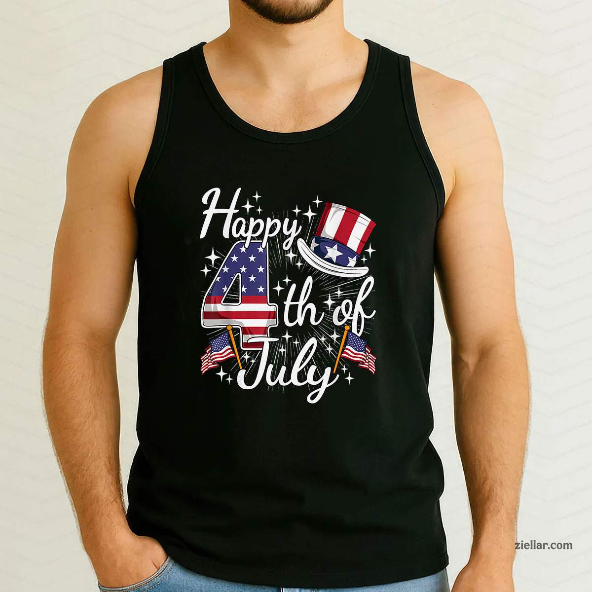 Happy 4th Of July Patriotic American Flag USA Men Women Kids Tank Top Shirt