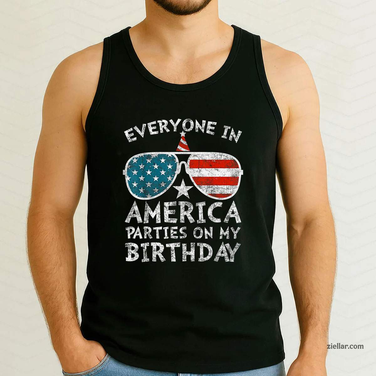 4th of July Birthday Party Boy Girl Fourth Tank Top Shirt, Patriotic USA Independence Day Gift