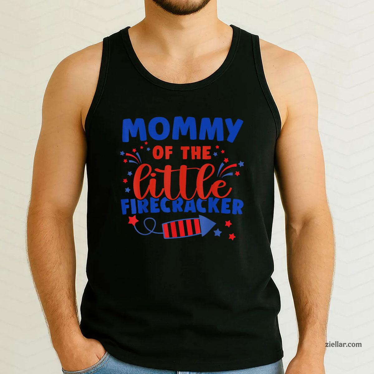 Mommy of the little firecracker Fourth July Birthday Tank Top Shirt