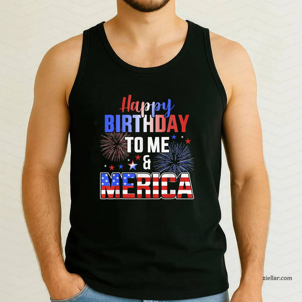 Happy birthday to me and merica with US flag 4th of July Tank Top Shirt