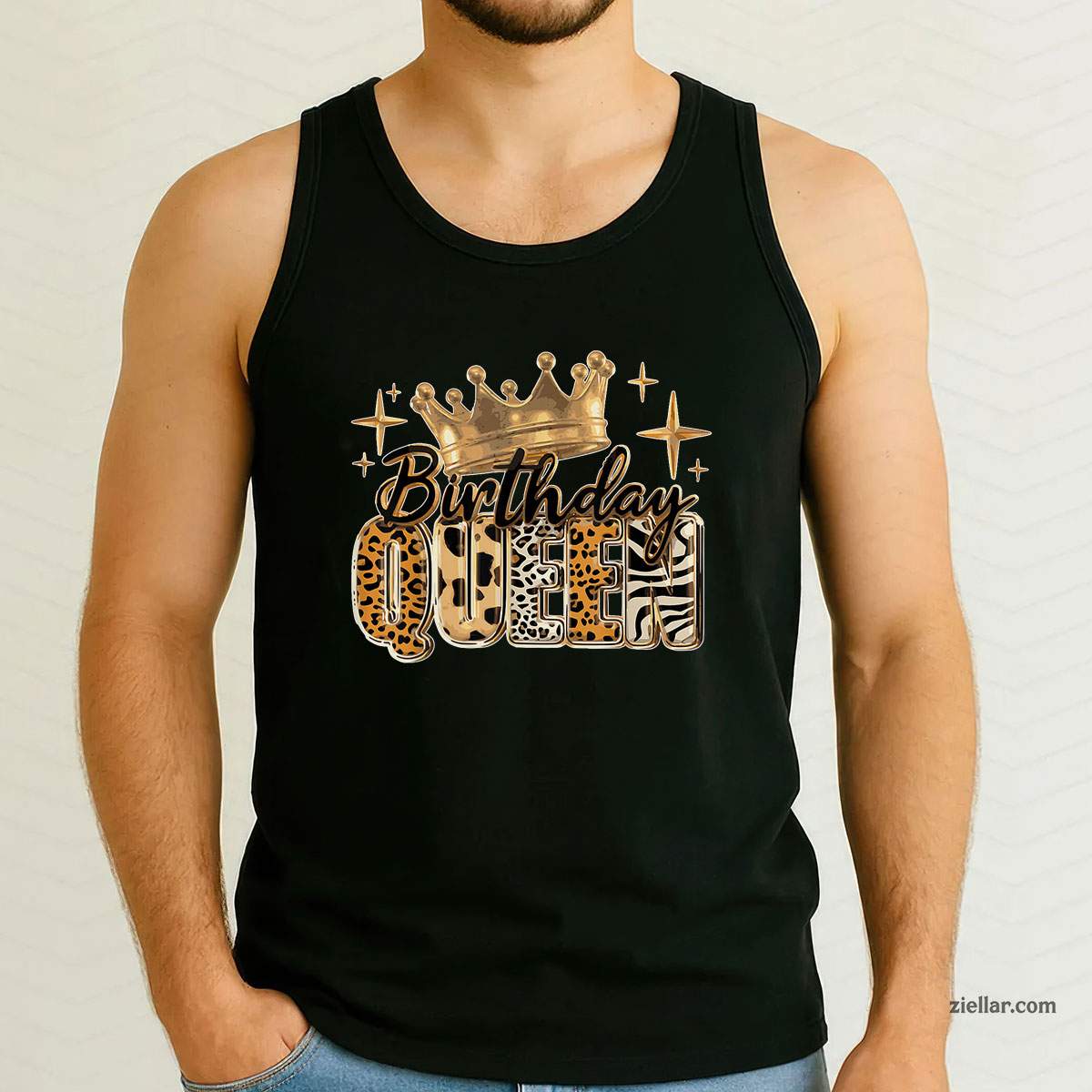 Birthday Queen Golden Crown American Afro Girls Women party Tank Top Shirt