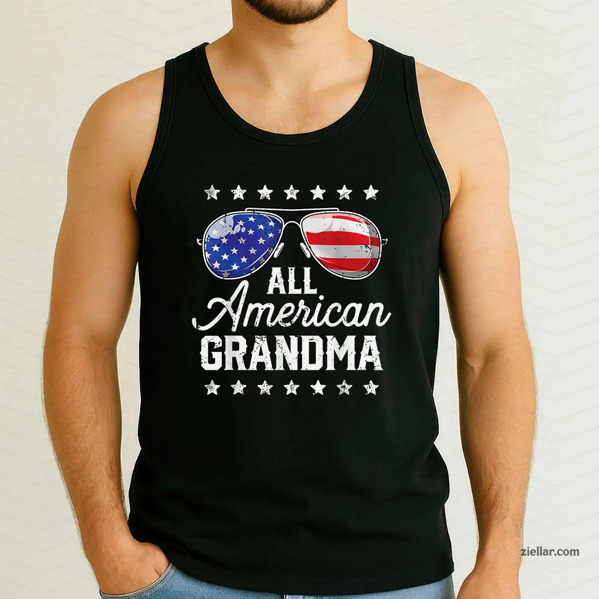 All American Grandma 4th of July Family Matching Sunglasses Tank Top Shirt Limited Edition