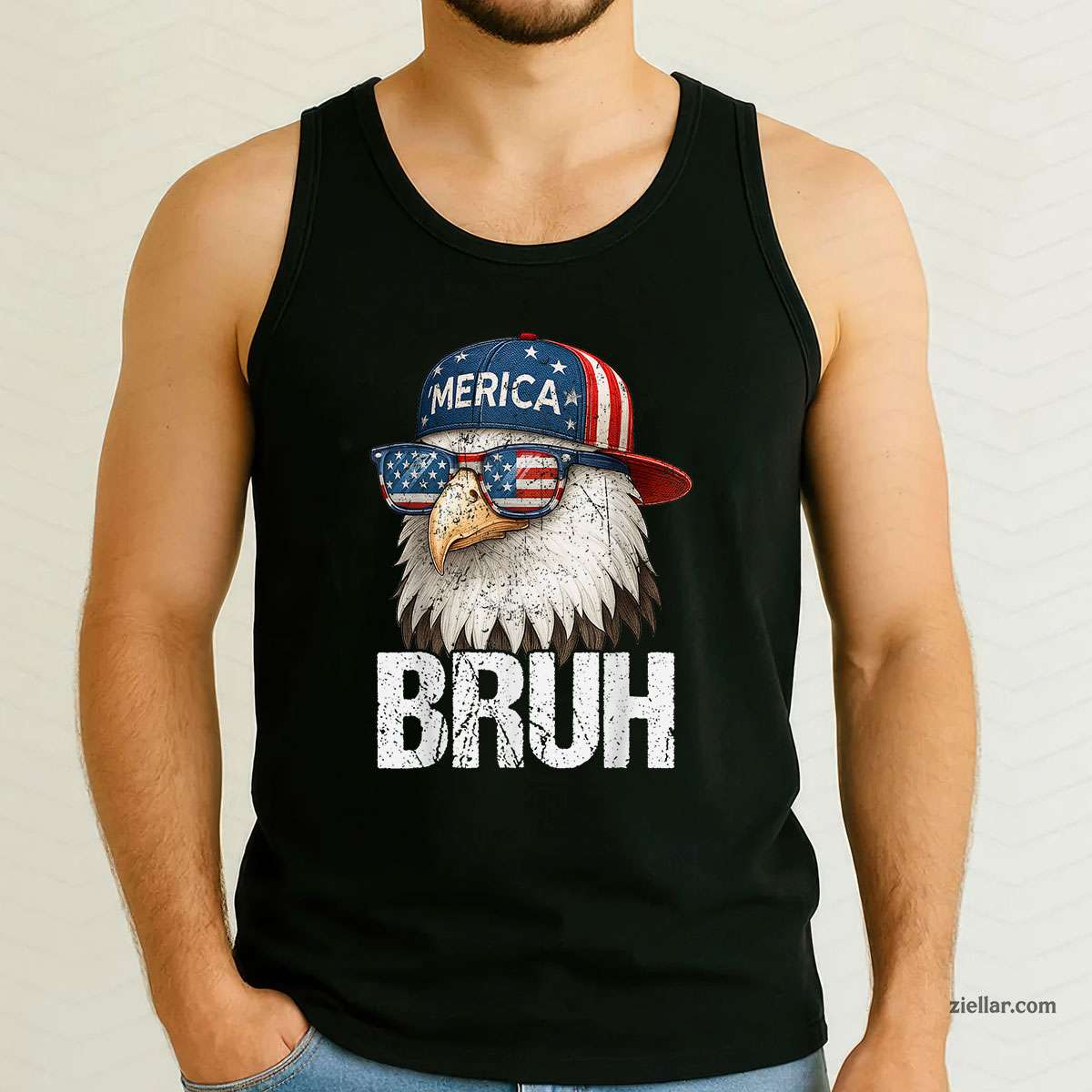 Bruh Fourth 4th Of July Eagle American Patriotic Mens Tank Top Shirt Tee