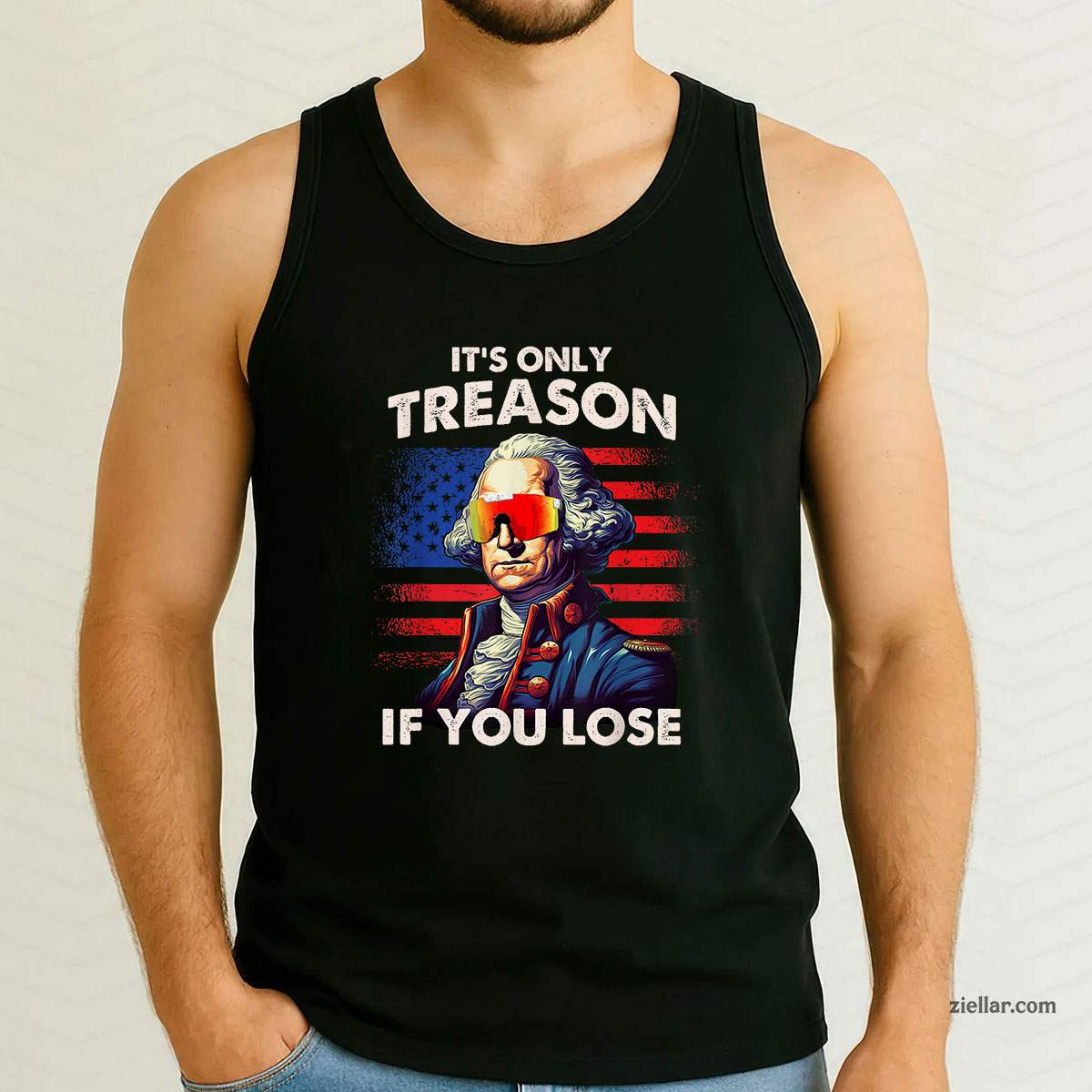 Funny 4th of July Shirt Washington Only Treason If You Lose Tank Top Shirt Tee for Men Women Unisex