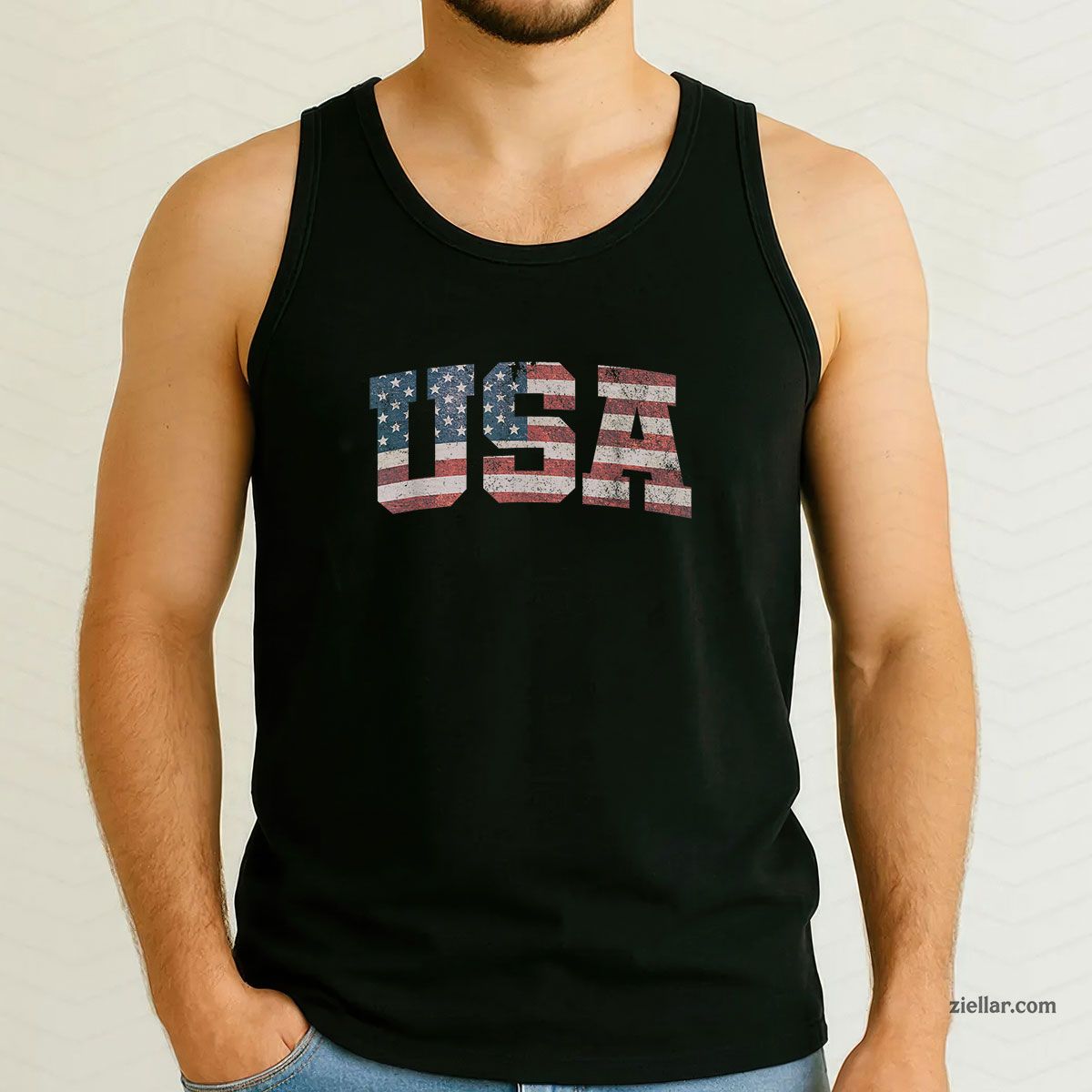 USA US Flag Patriotic 4th of July America Tank Top Shirt Tee for Men Women Unisex