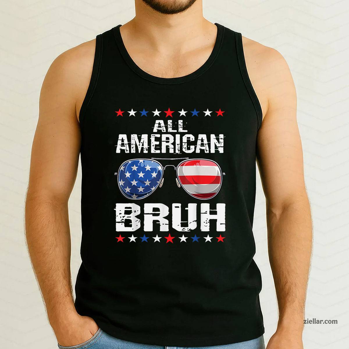 All American Bruh 4th Of July Patriotic USA s Tank Top Shirt Tee for Men Women Unisex