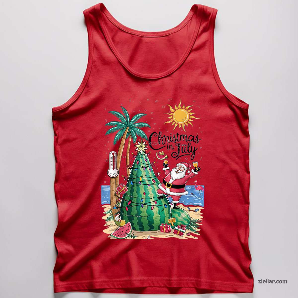 Beach Summer Tank Top Shirt Funny Christmas in July Tee and Tank Top Shirt for Men Women Adults