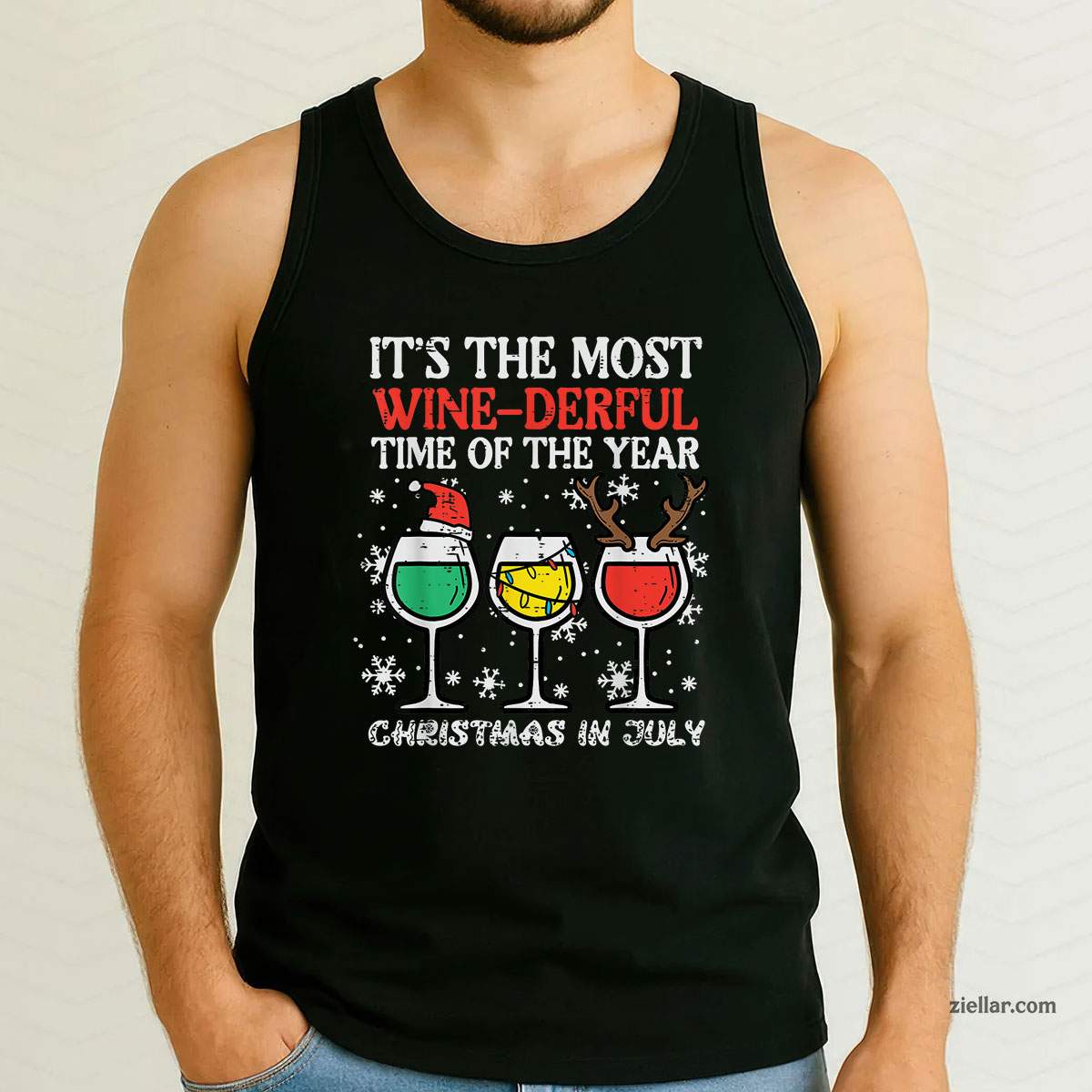 Christmas In July Most Winederful Time Funny Xmas Mom Women Tank Top Shirt Funny Christmas in July Tee and Tank Top Shirt for Men Women Adults