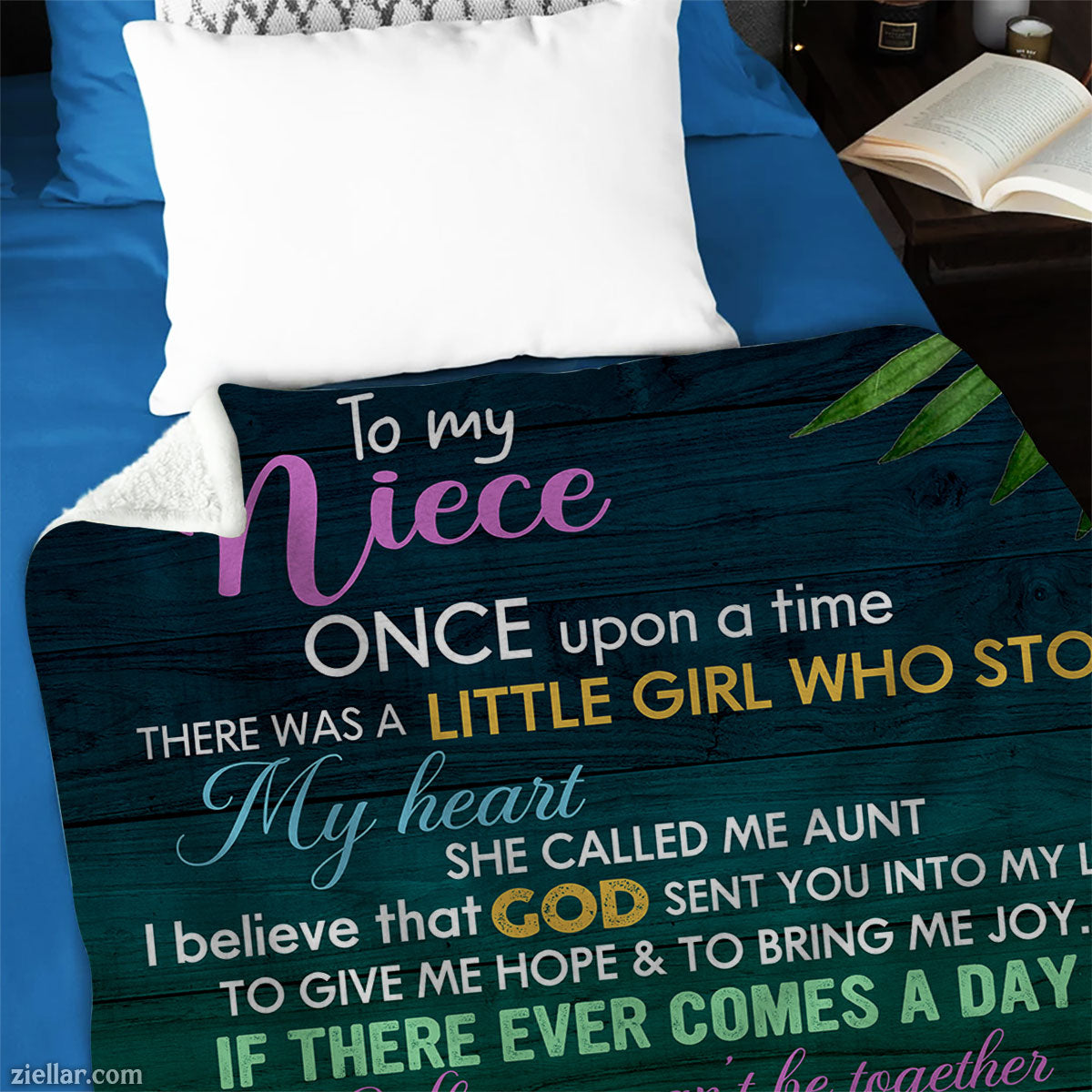To My Niece Quilt Blanket, Fleece Blanket with Elephant Art and Heartfelt Message of Love