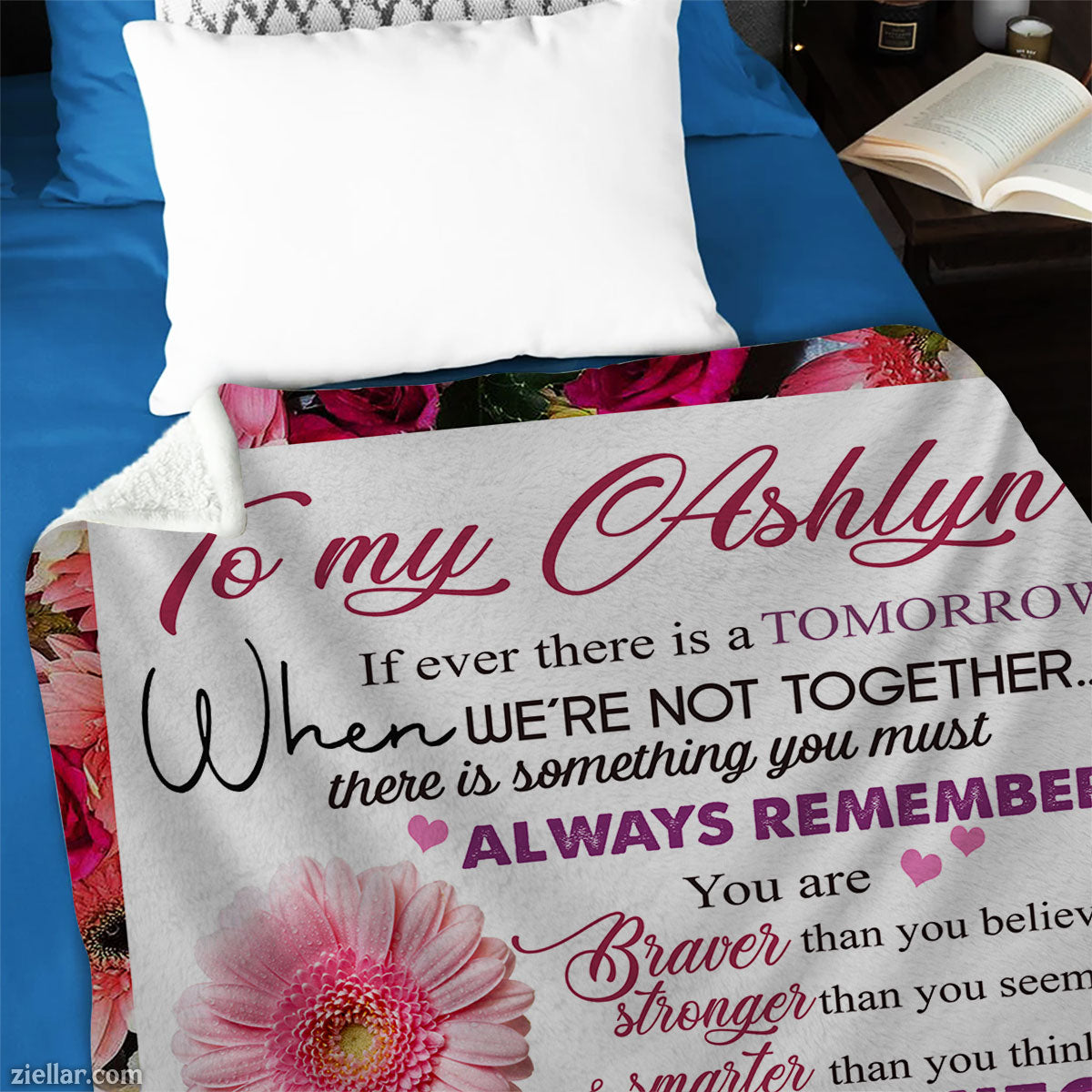 To My Niece from Aunt Quilt Blanket, Fleece Blanket Gift with Floral Background, Personalized Name