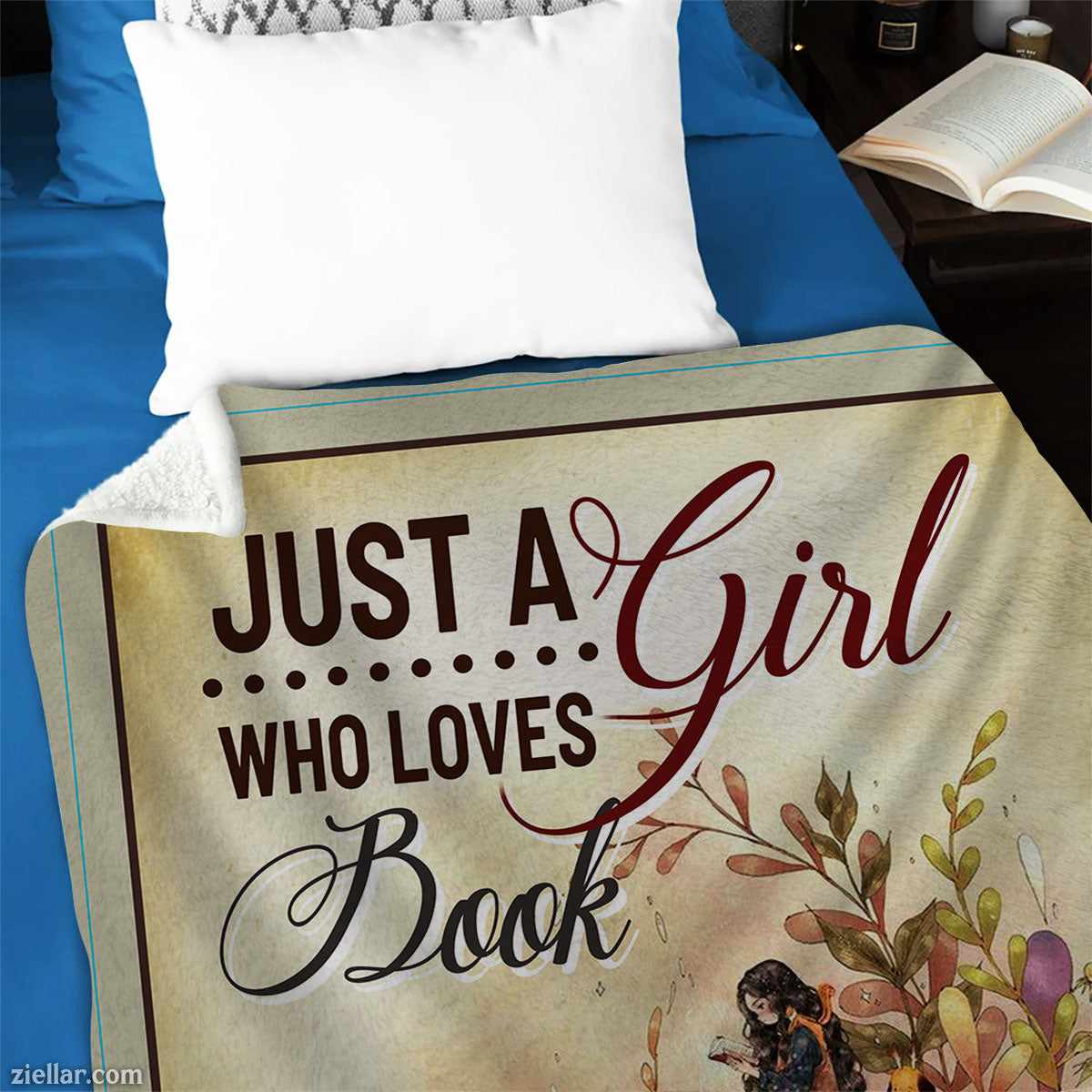 Just A Girl Who Loves Books Quilt Blanket, Fleece Blanket Gift for Readers, Personalized Design