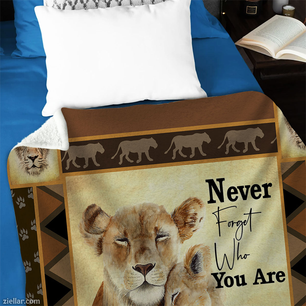 To My Daughter Lioness Quilt Blanket, Fleece Blanket Gift with Encouraging Words, Personalized