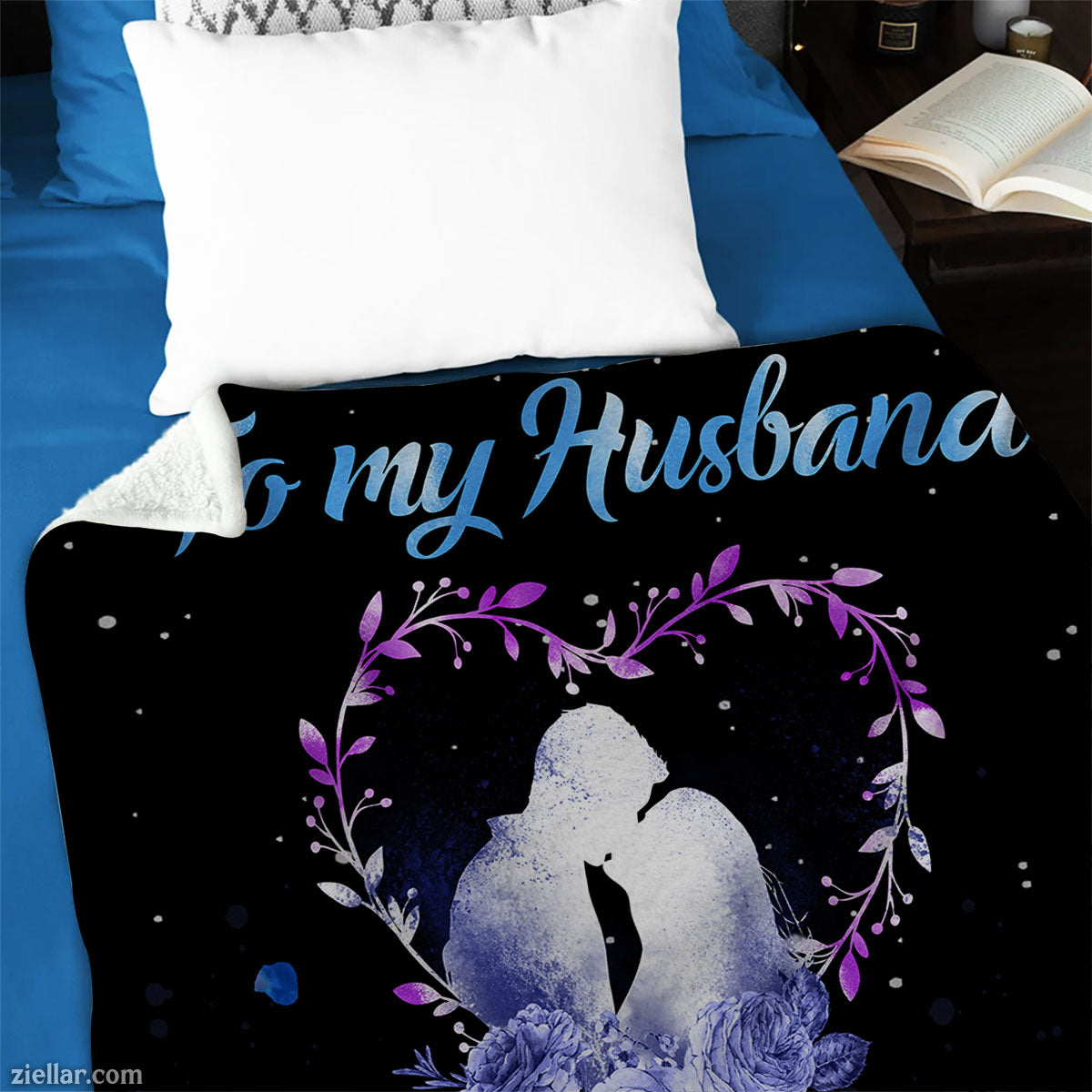 To My Husband Quilt Blanket, Fleece Blanket Gift for Husband with Romantic Note, Personalized